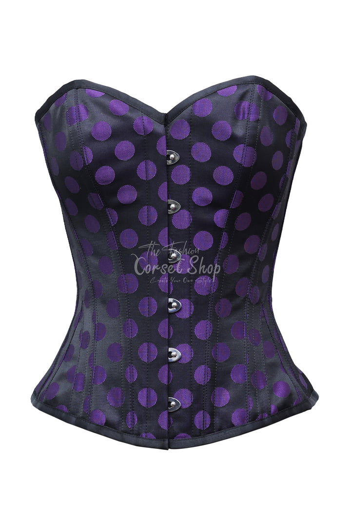 Monica Polka Dot Base Brocade Overbust Corset
