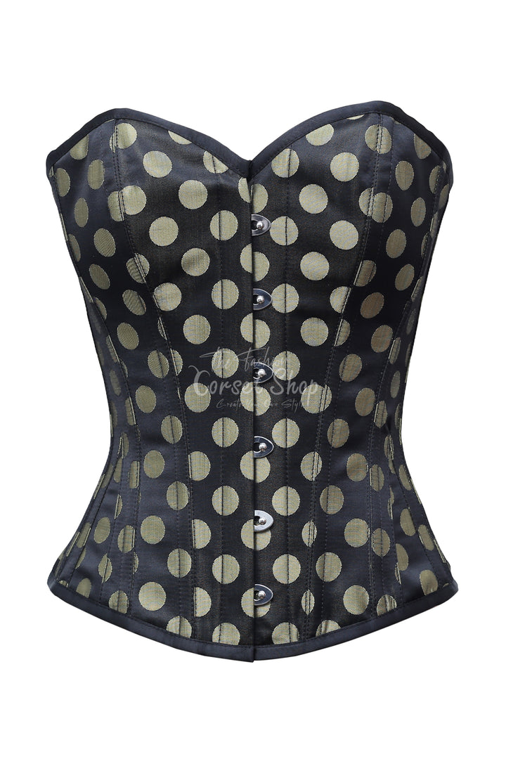 Monica Polka Dot Base Brocade Overbust Corset
