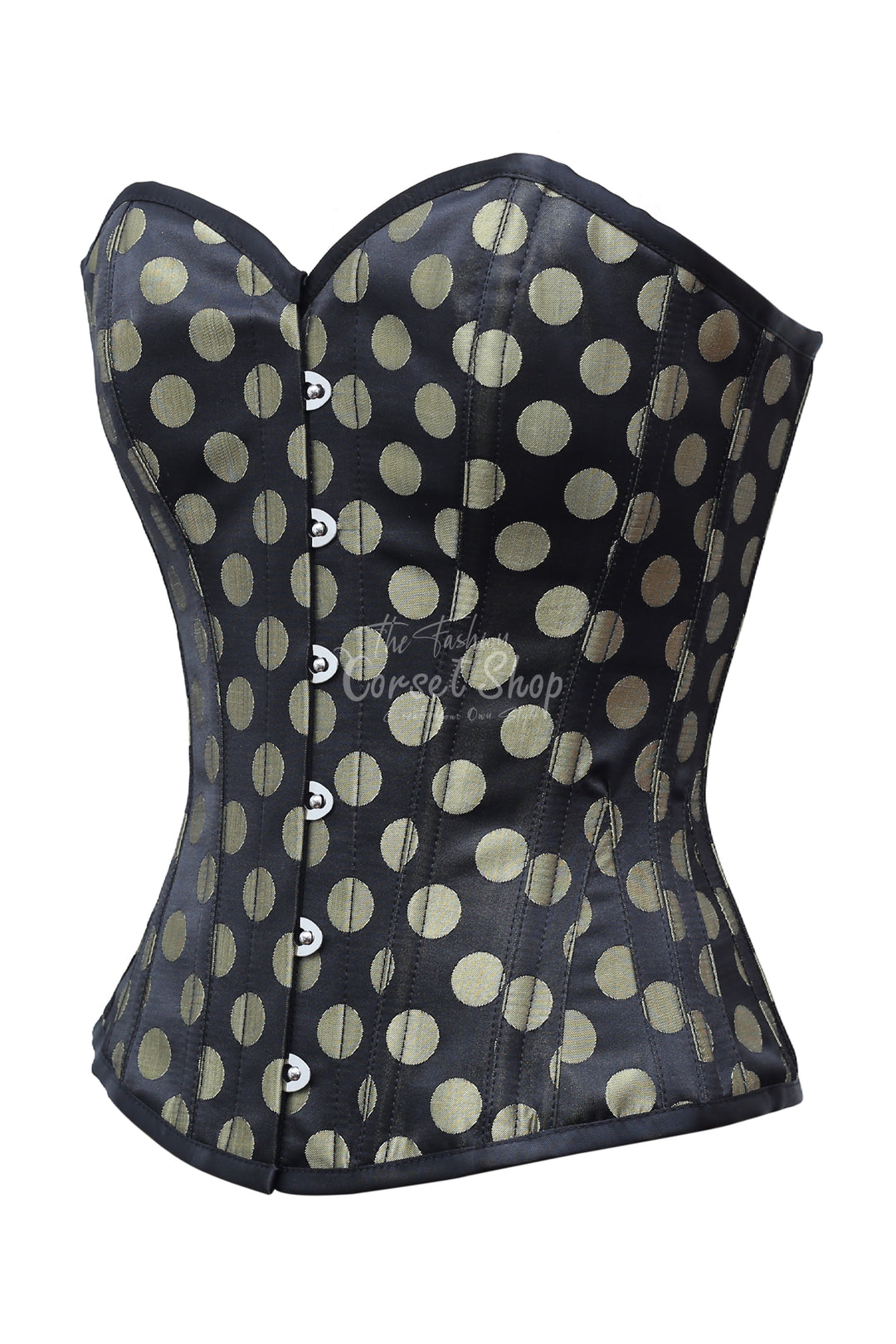 Monica Polka Dot Base Brocade Overbust Corset