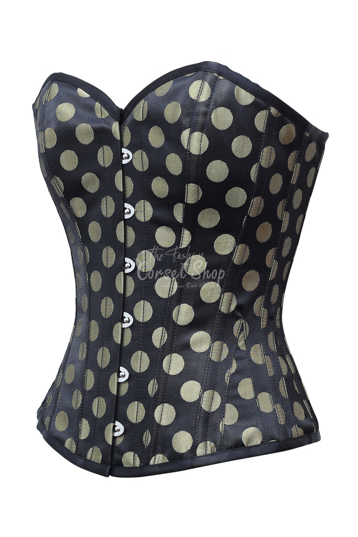 Monica Polka Dot Base Brocade Overbust Corset