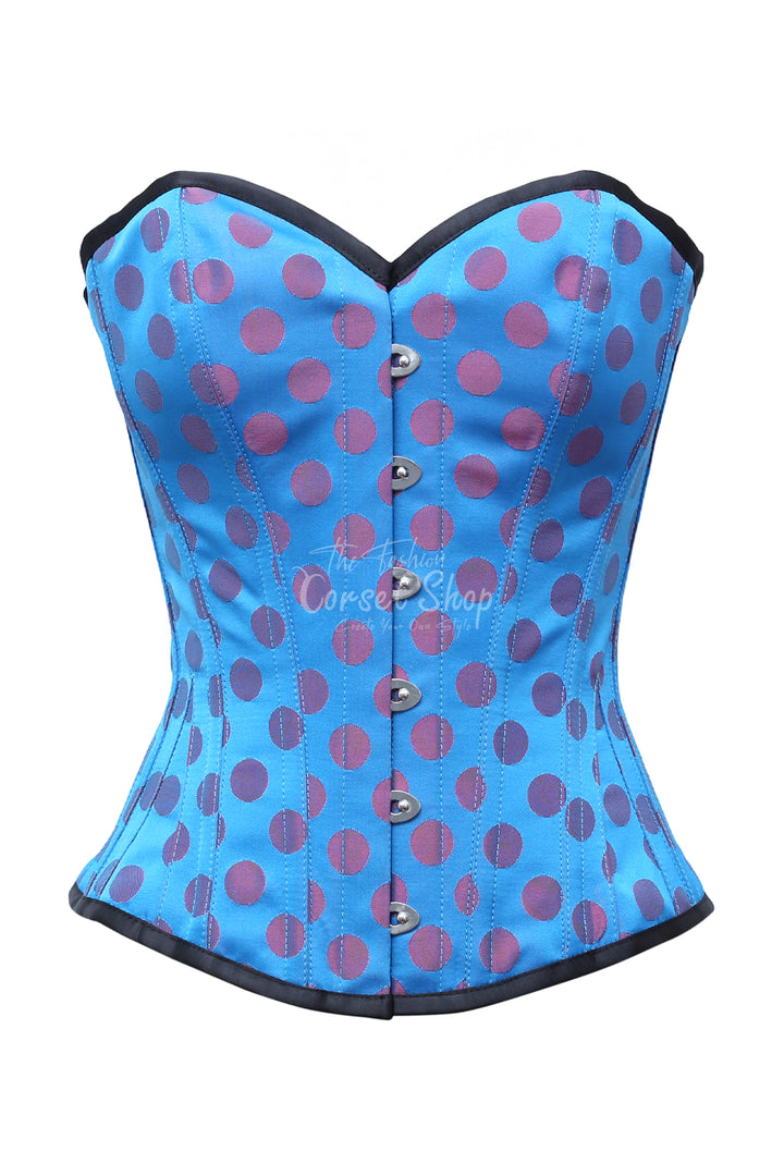 Monica Polka Dot Base Brocade Overbust Corset