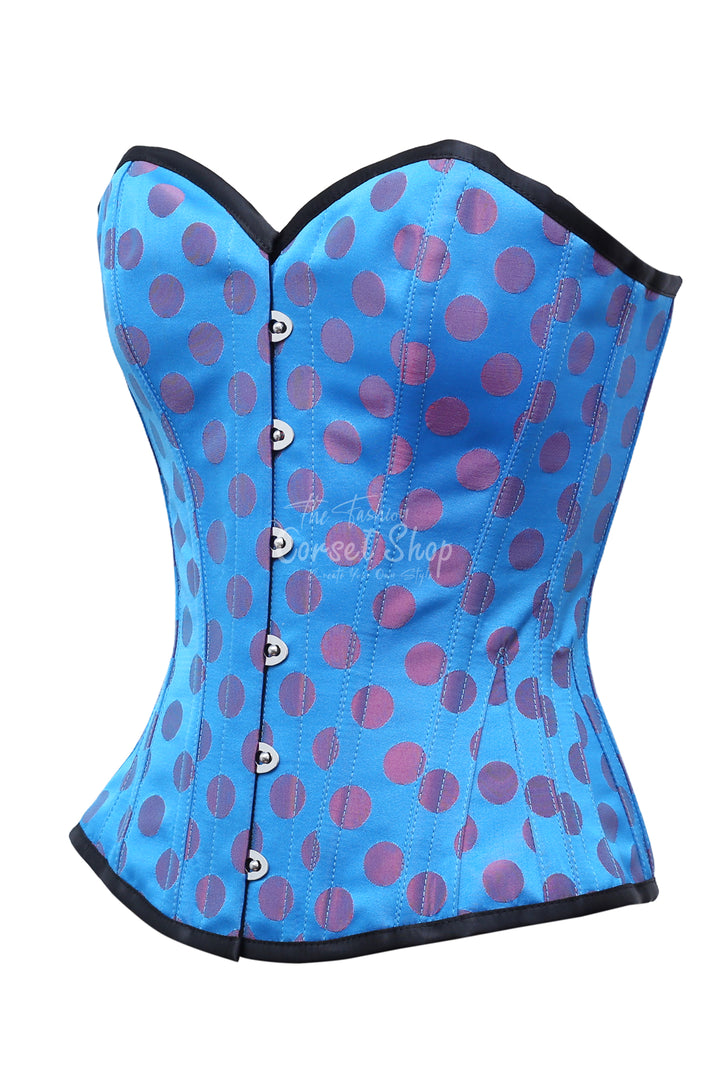Monica Polka Dot Base Brocade Overbust Corset