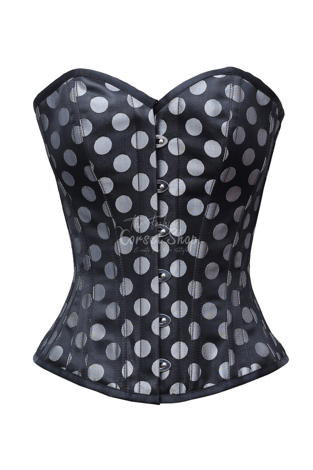Monica Polka Dot Base Brocade Overbust Corset