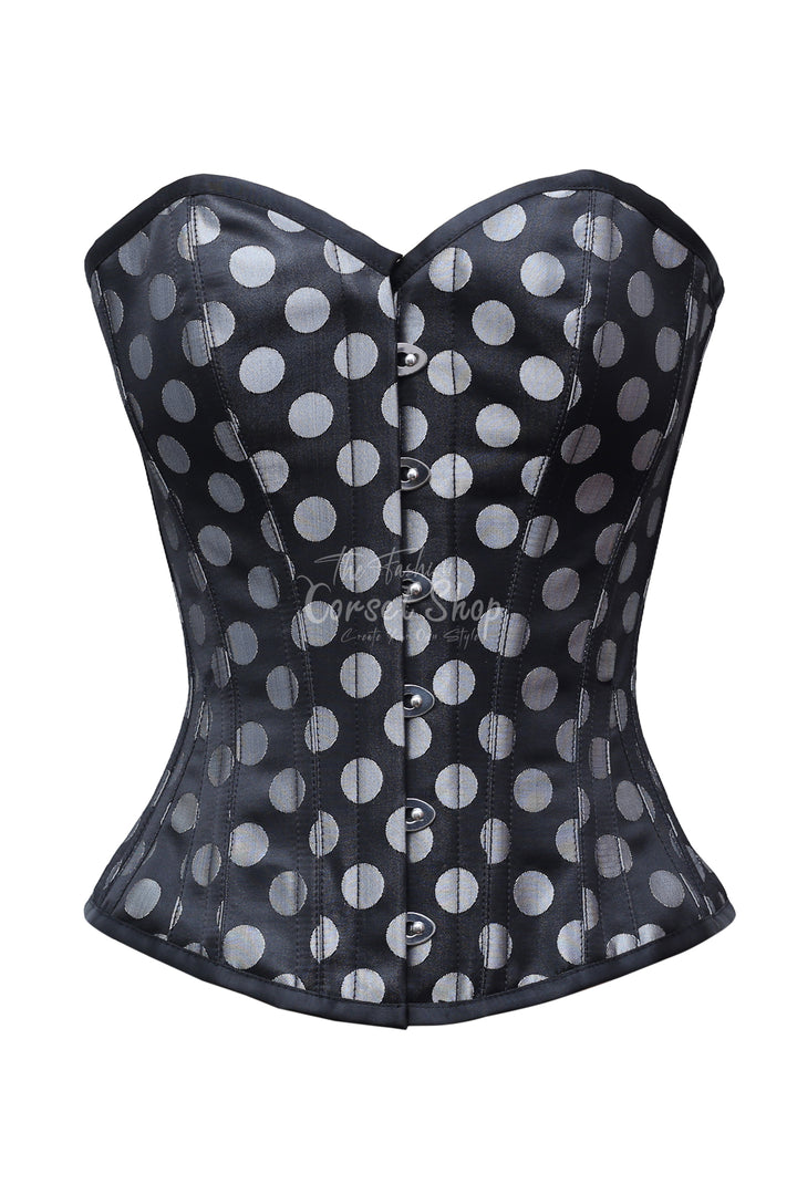 Monica Polka Dot Base Brocade Overbust Corset