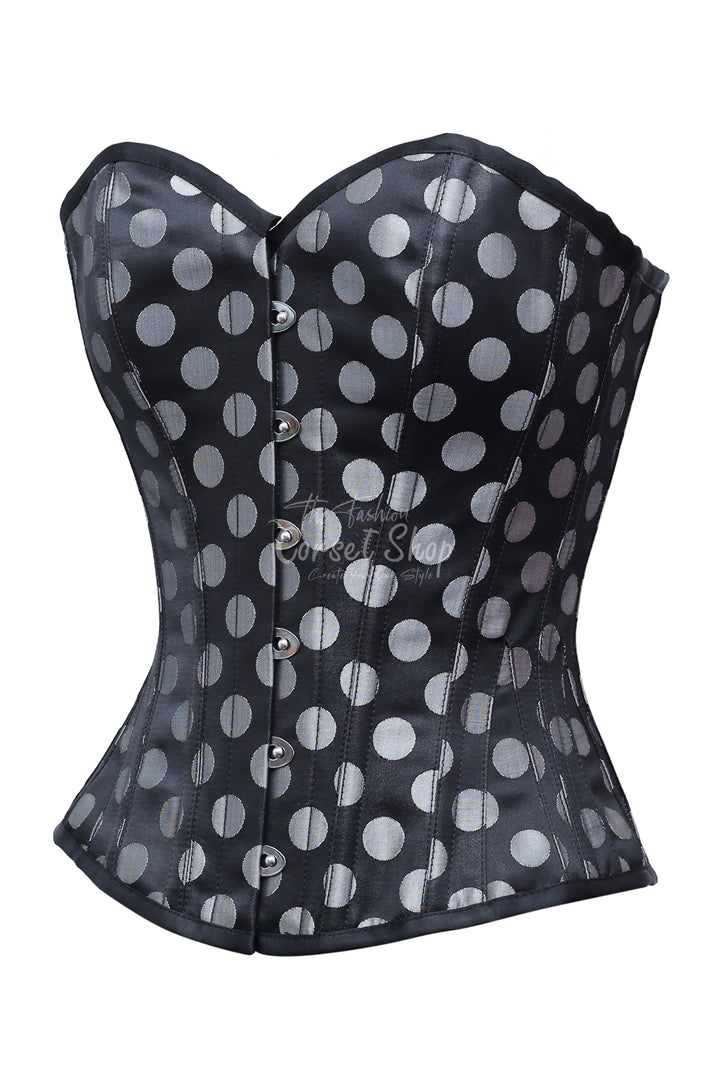 Monica Polka Dot Base Brocade Overbust Corset