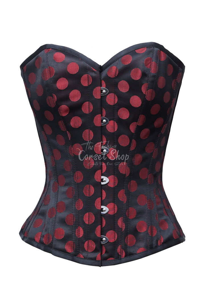 Monica Polka Dot Base Brocade Overbust Corset