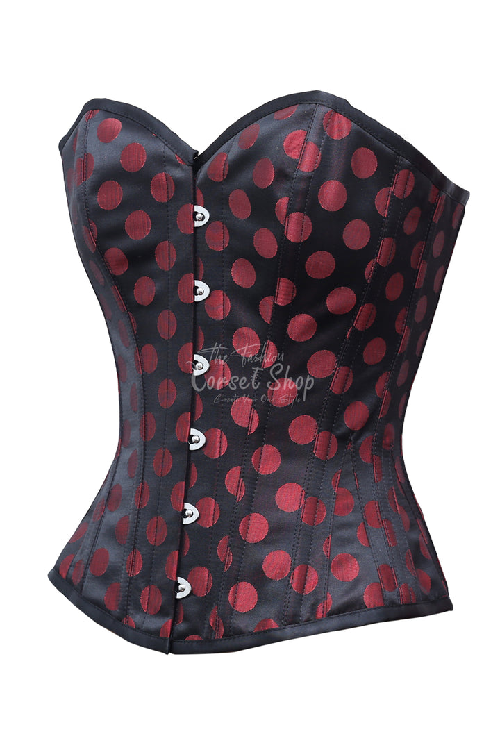 Monica Polka Dot Base Brocade Overbust Corset