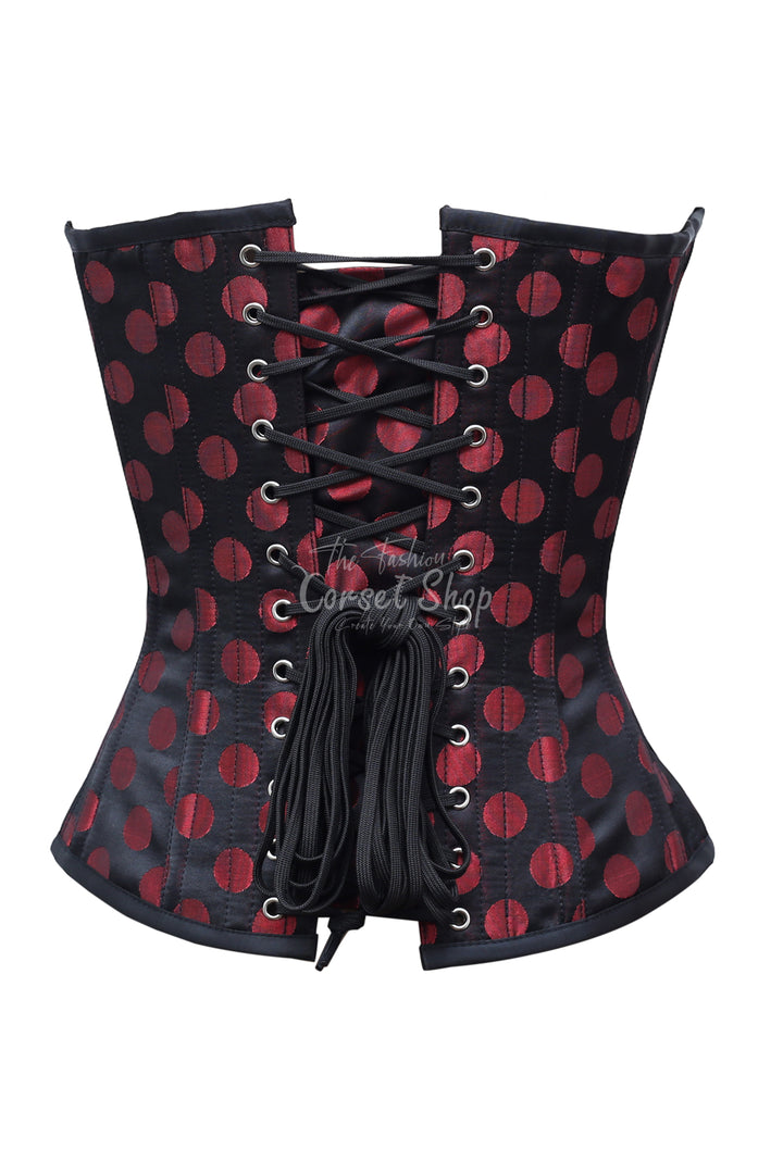 Monica Polka Dot Base Brocade Overbust Corset