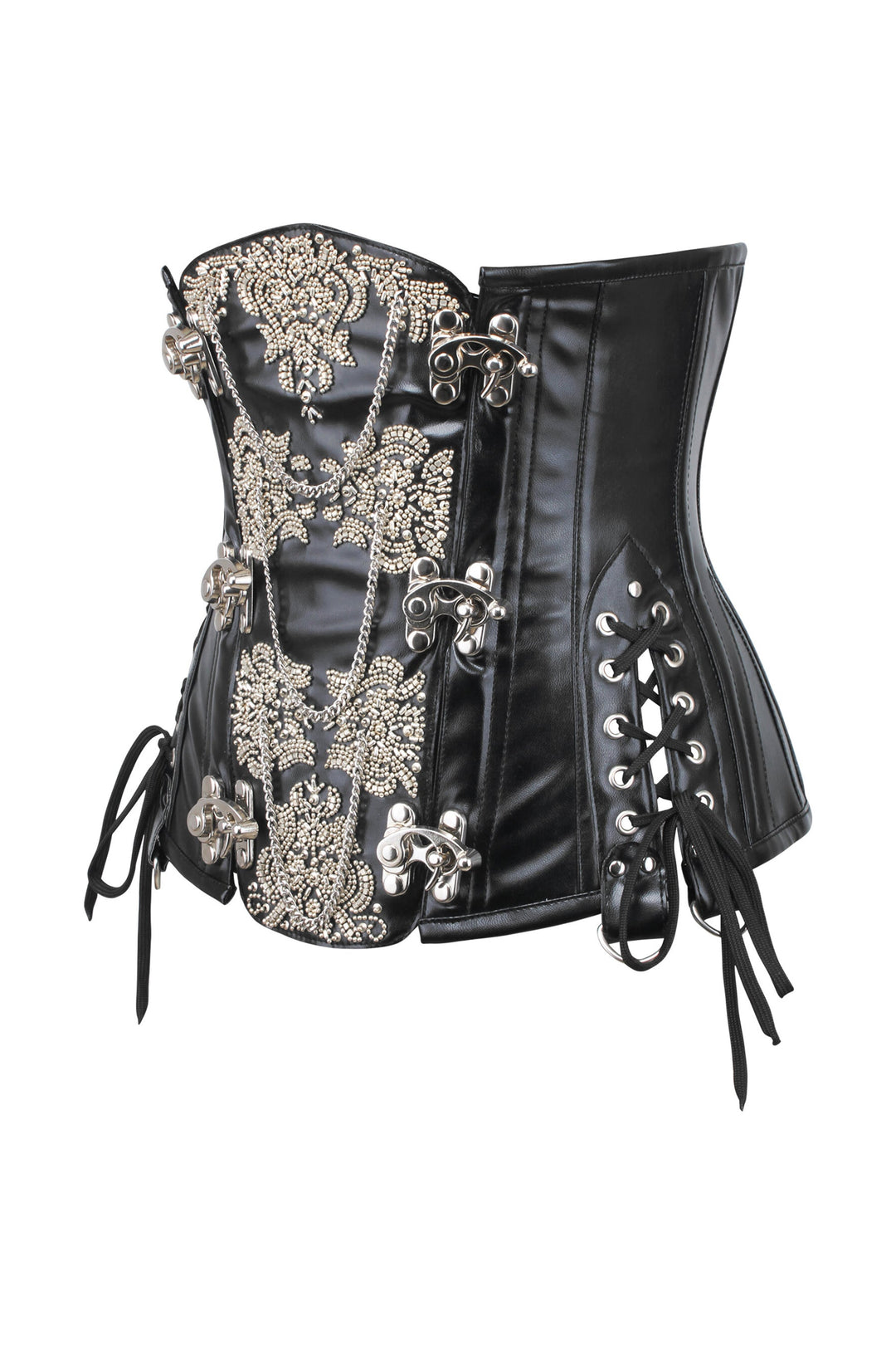Aherman Black Steampunk Underbust Corset