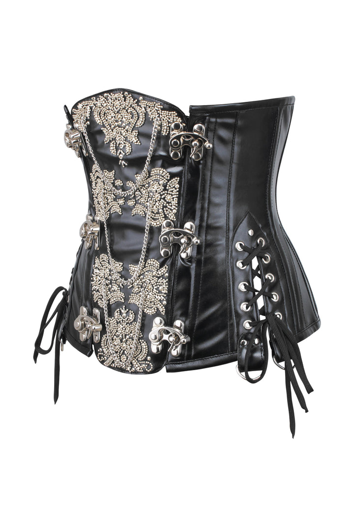 Aherman Black Steampunk Underbust Corset