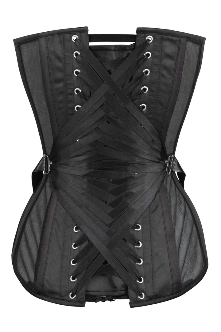 Neeshn Black Mesh Overbust Corset