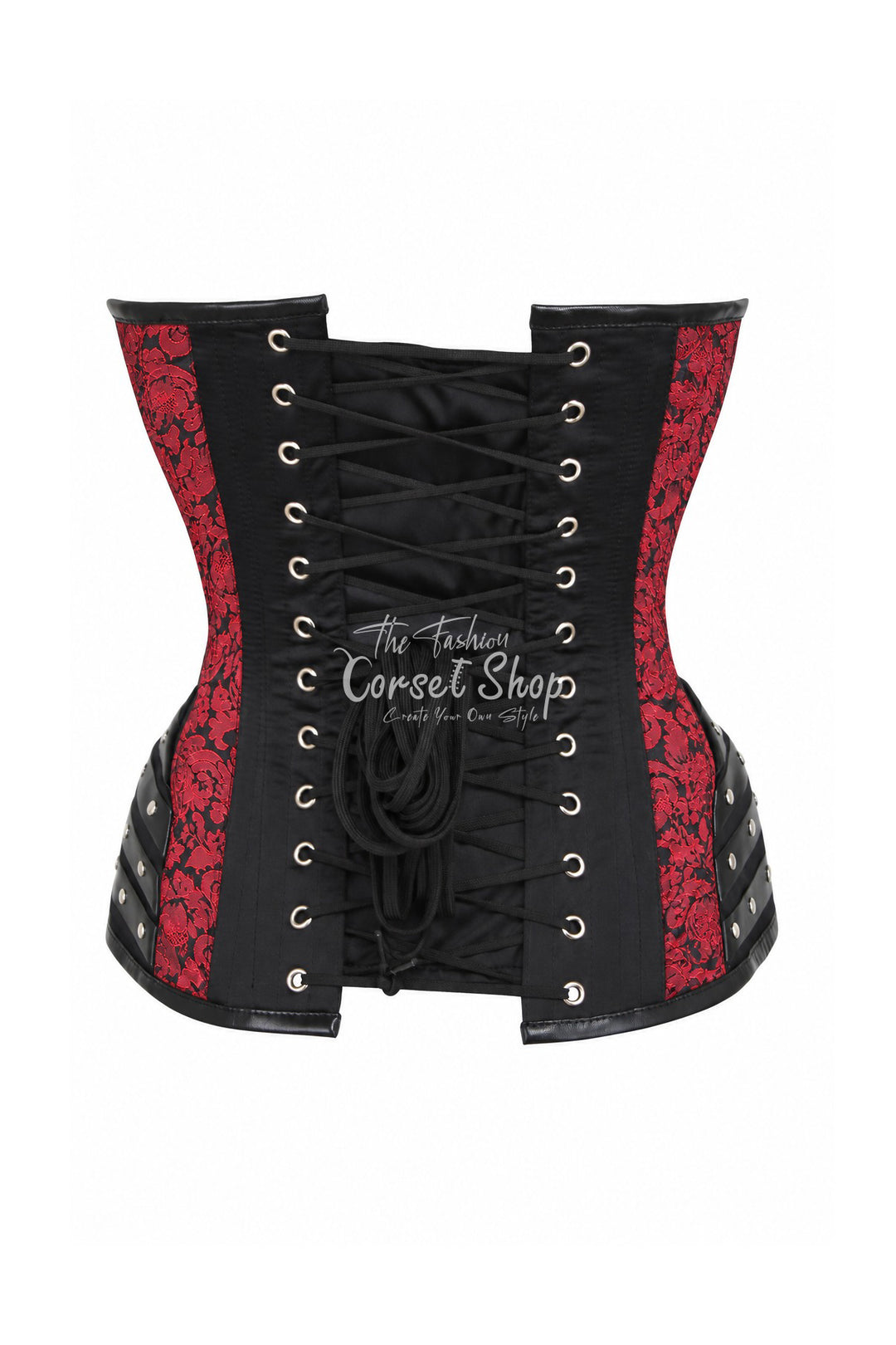 Hollie Black Overbust with Brown Brocade Panels