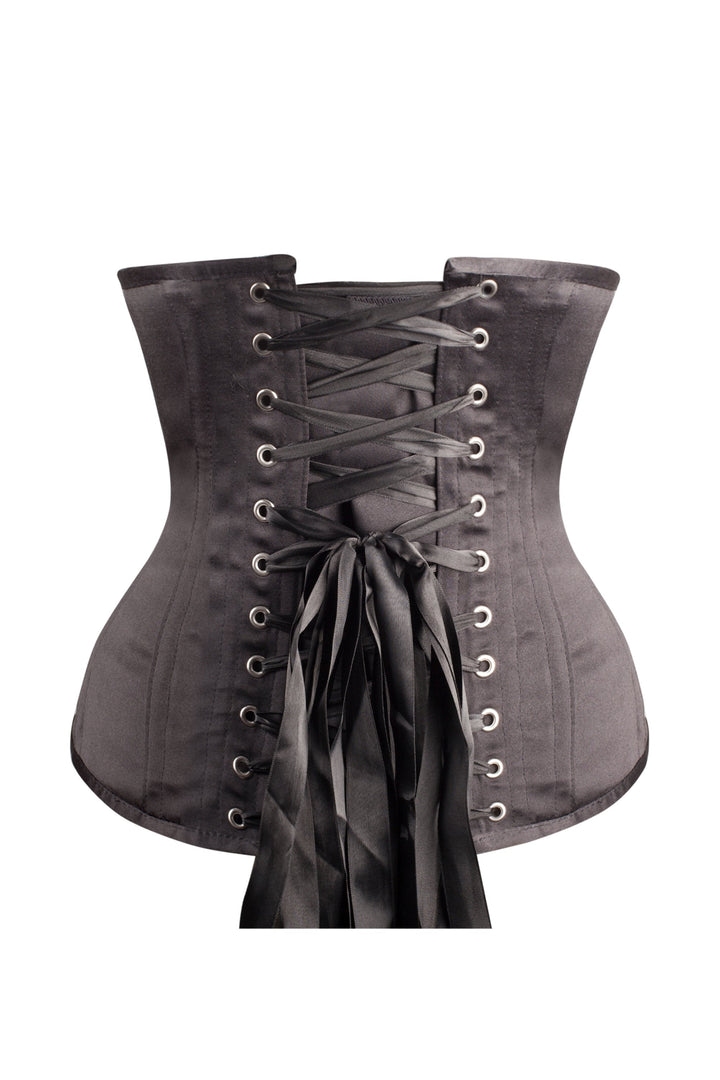 Steiger Black Satin Underbust Corset