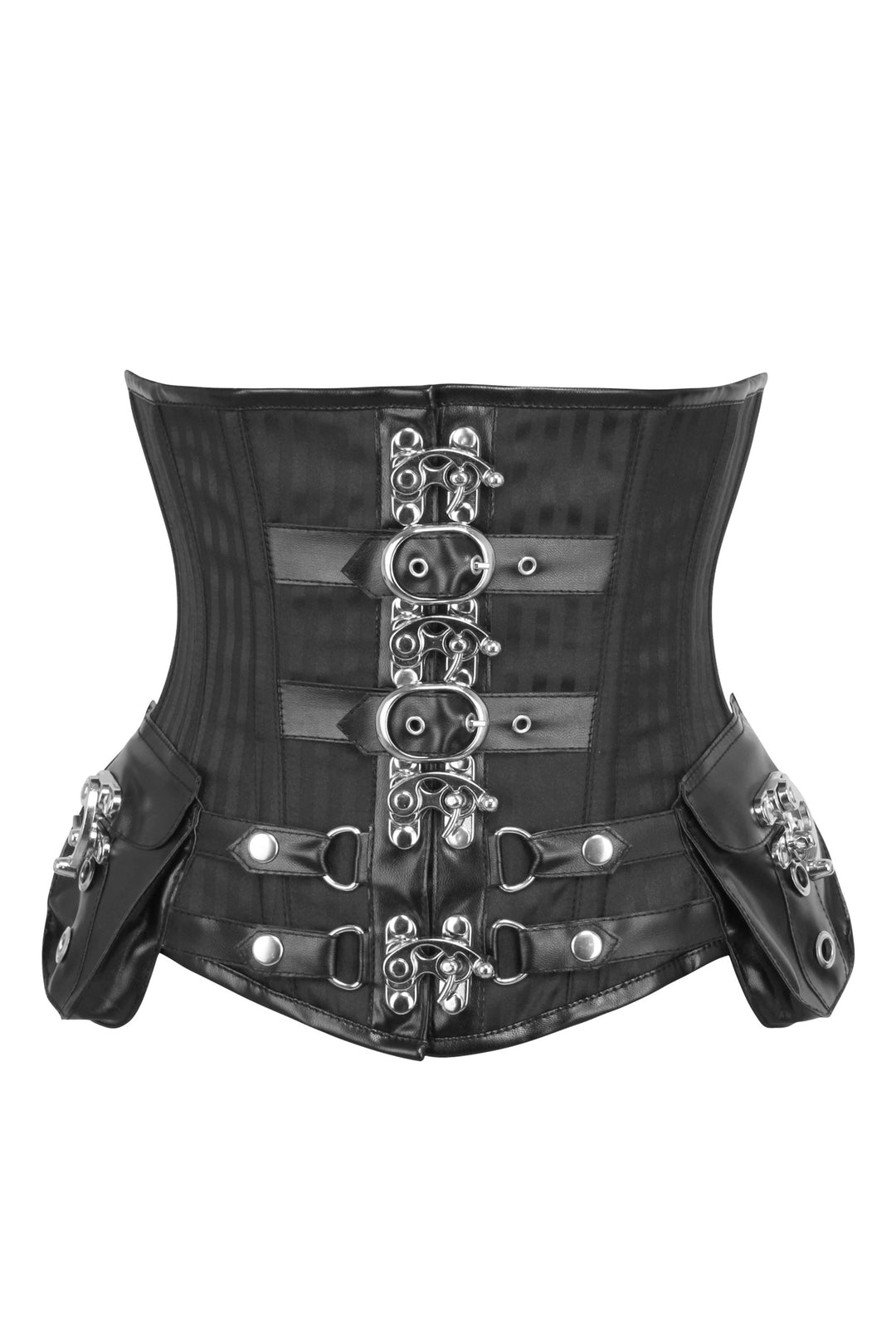 Pegeq Black Stripe Brocade Pirate Underbust Corset