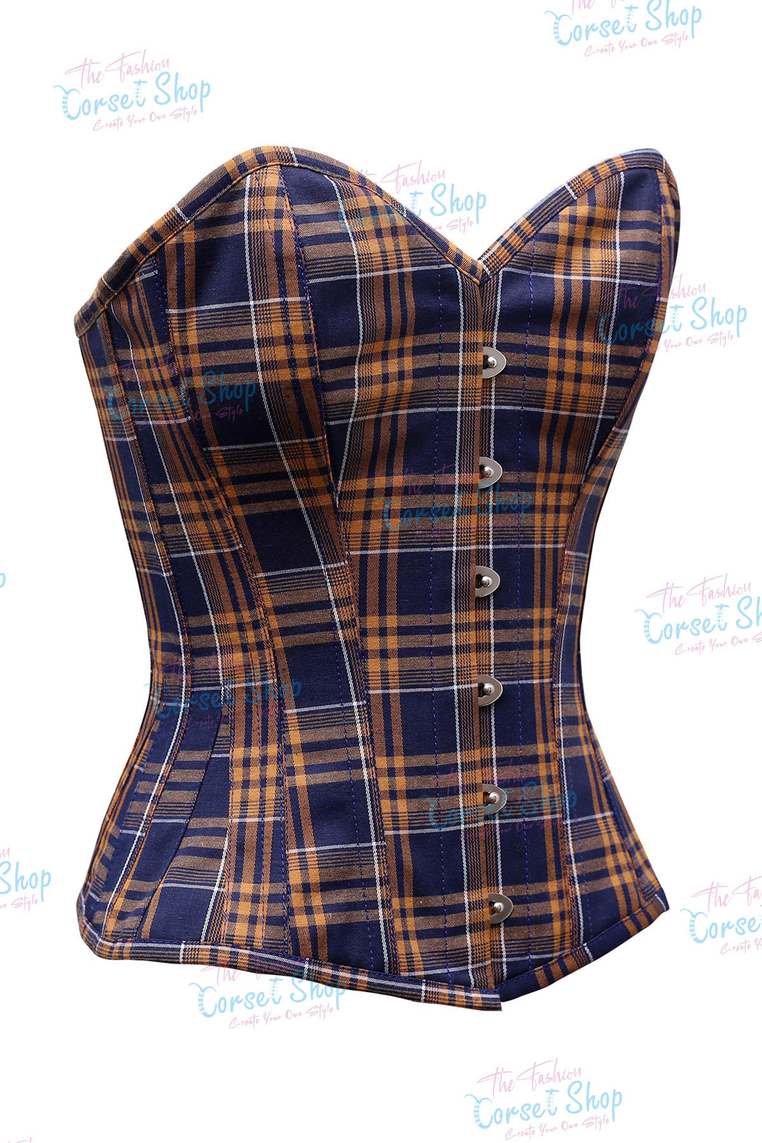 Gezse Tartan Check Cottswool Overbust Corset