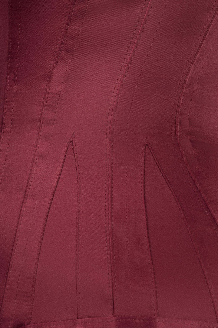 Mirvi Burgundy Satin Overbust Corset