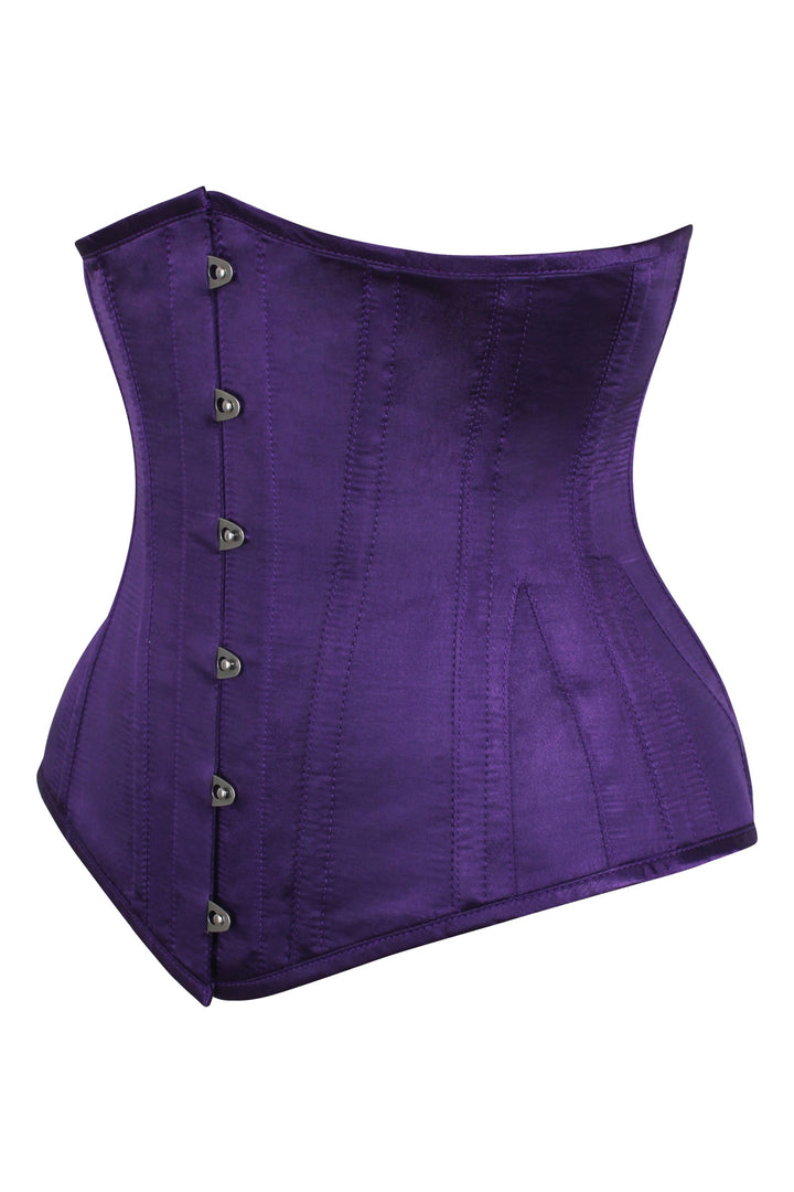 Elingworth Purple Satin Underbust Corset