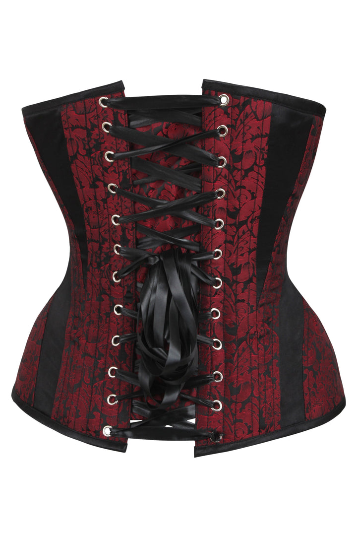 Starcy Silver and Black Overbust Corset with Side Zip