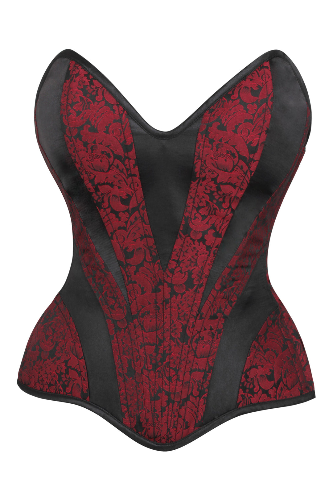 Starcy Silver and Black Overbust Corset with Side Zip