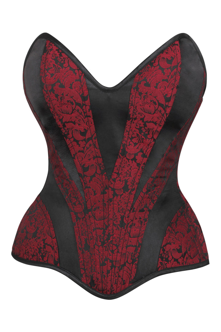 Starcy Silver and Black Overbust Corset with Side Zip