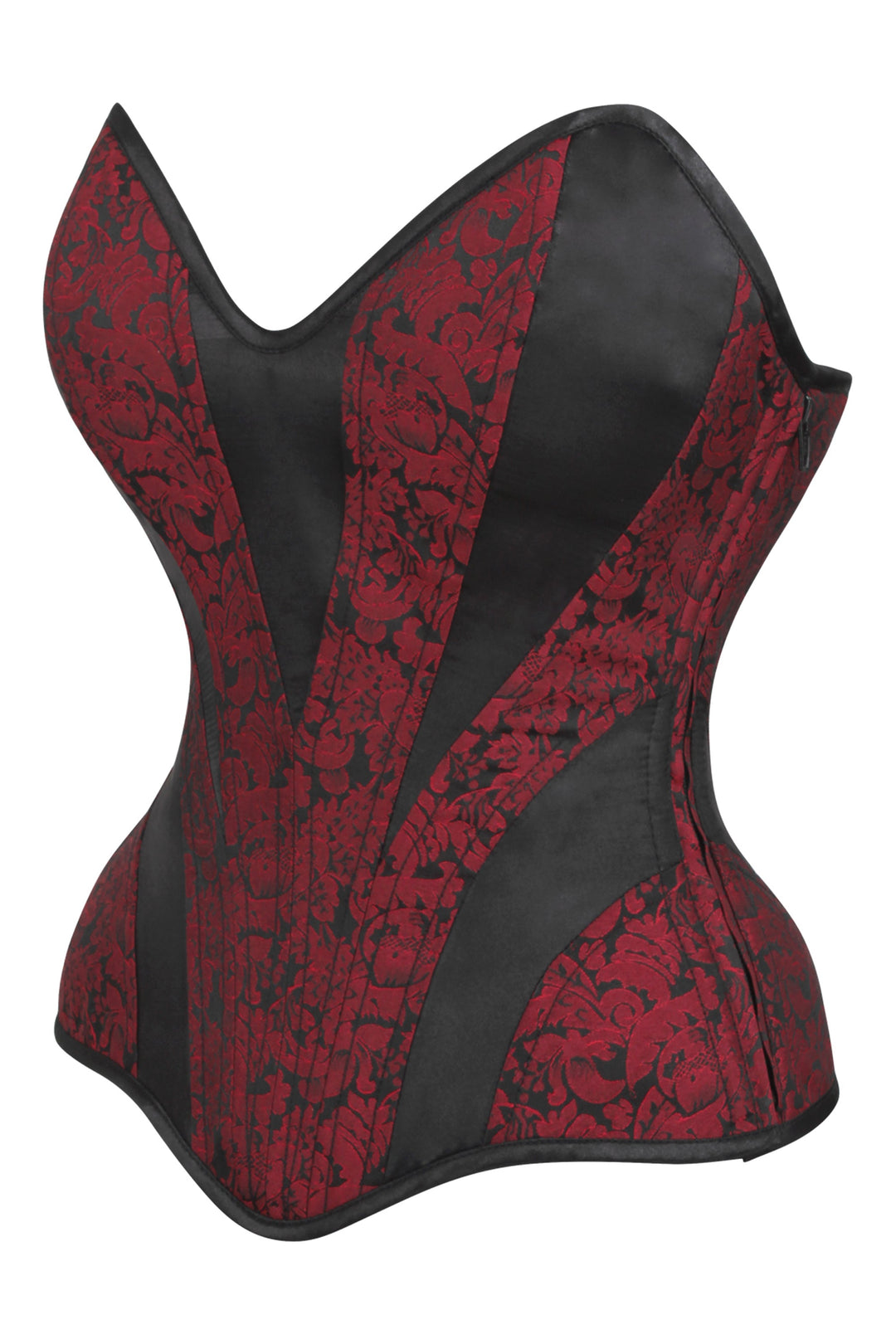 Starcy Silver and Black Overbust Corset with Side Zip