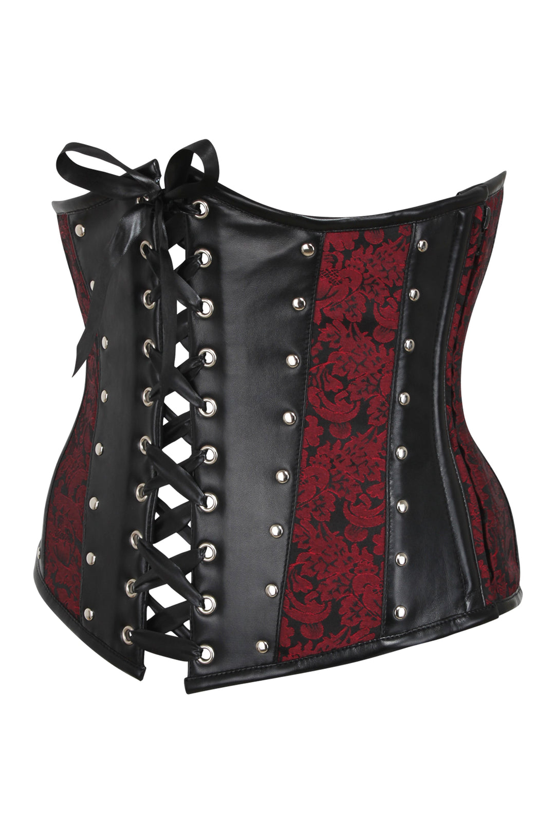 Jesel Broacde & Faux Leather Underbust Corset