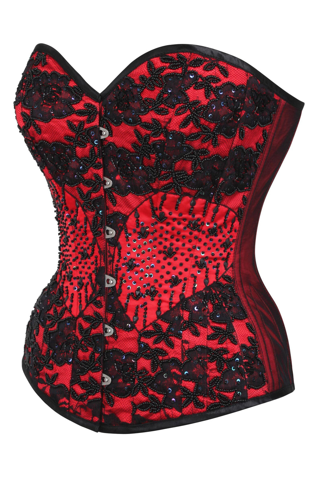 Jecob Red Satin Couture Overbust Corset