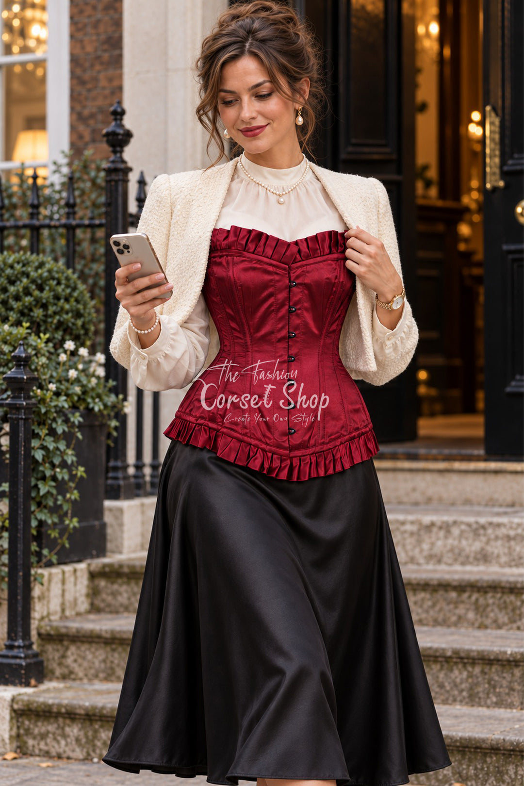 Enginlin Satin Overbust Corset