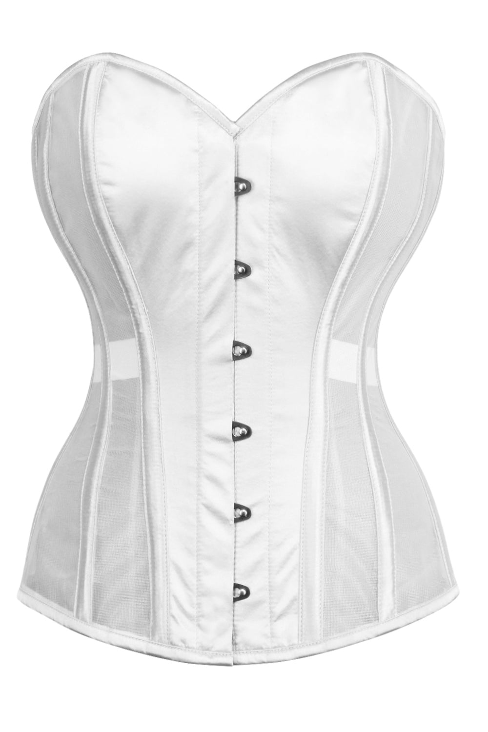 Nojak Pink Satin & Mesh Overbust Corset