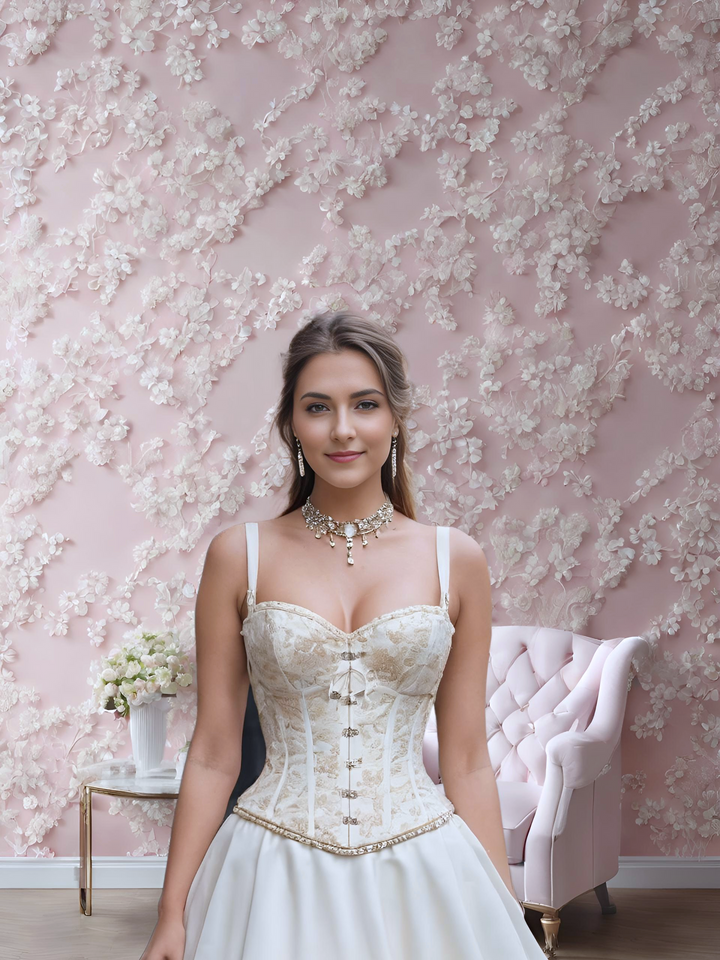 Mag Satin Overbust Corset With Buckles