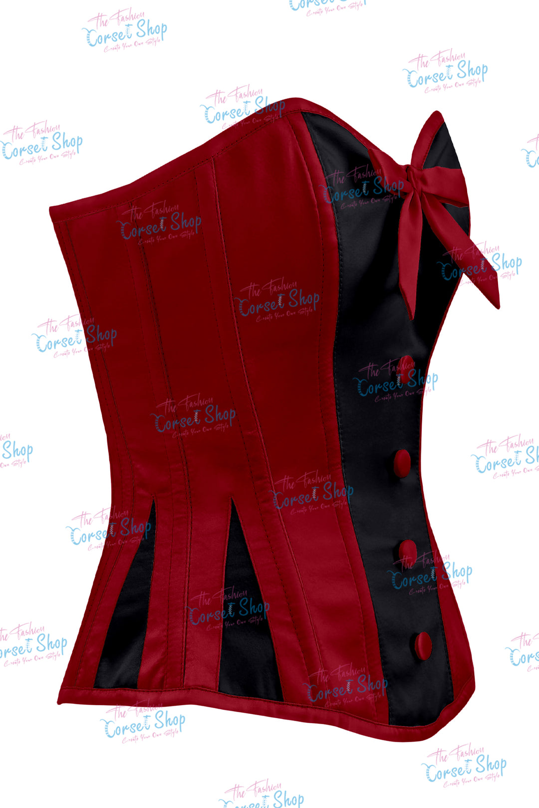 Sheryl Satin Steel Boned Overbust Corset With Bow