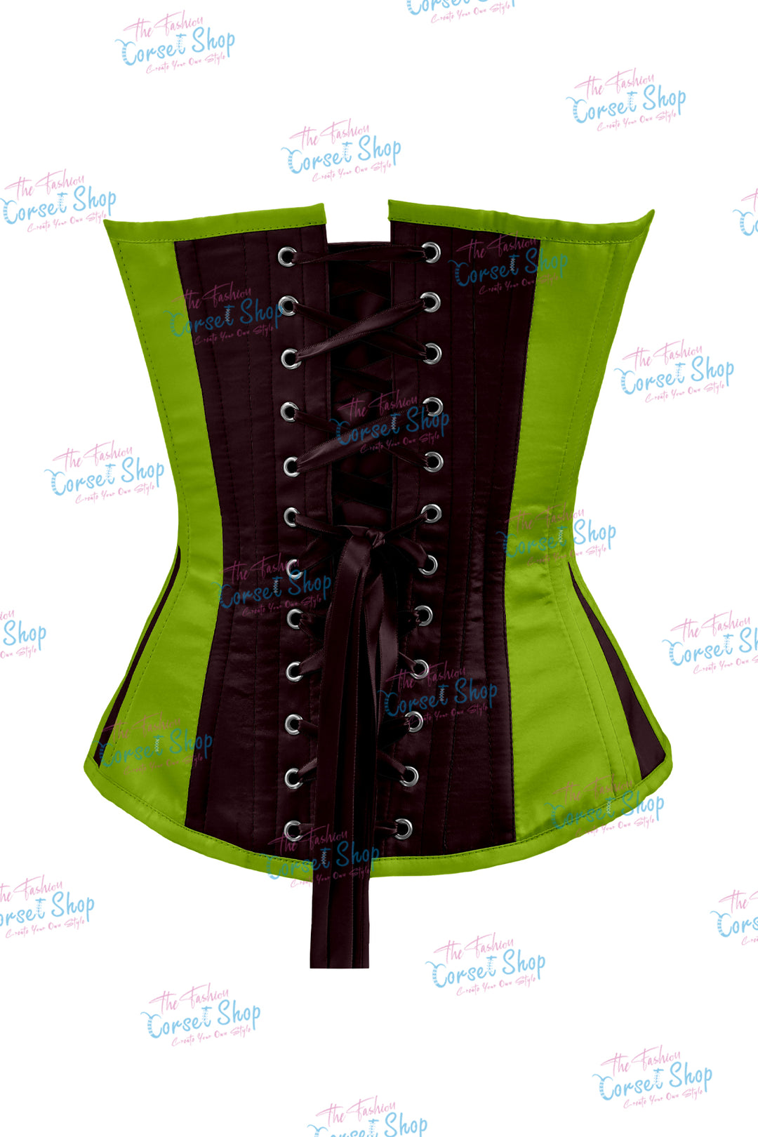 Sheryl Satin Steel Boned Overbust Corset With Bow