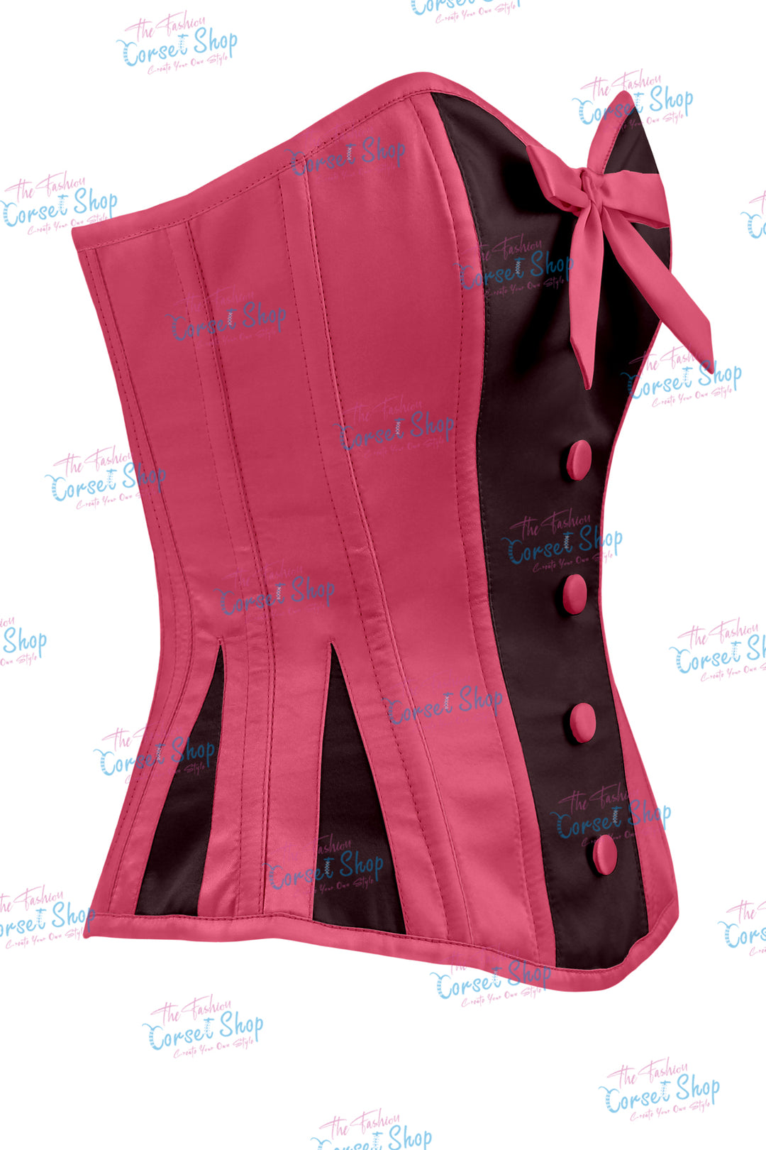 Sheryl Satin Steel Boned Overbust Corset With Bow