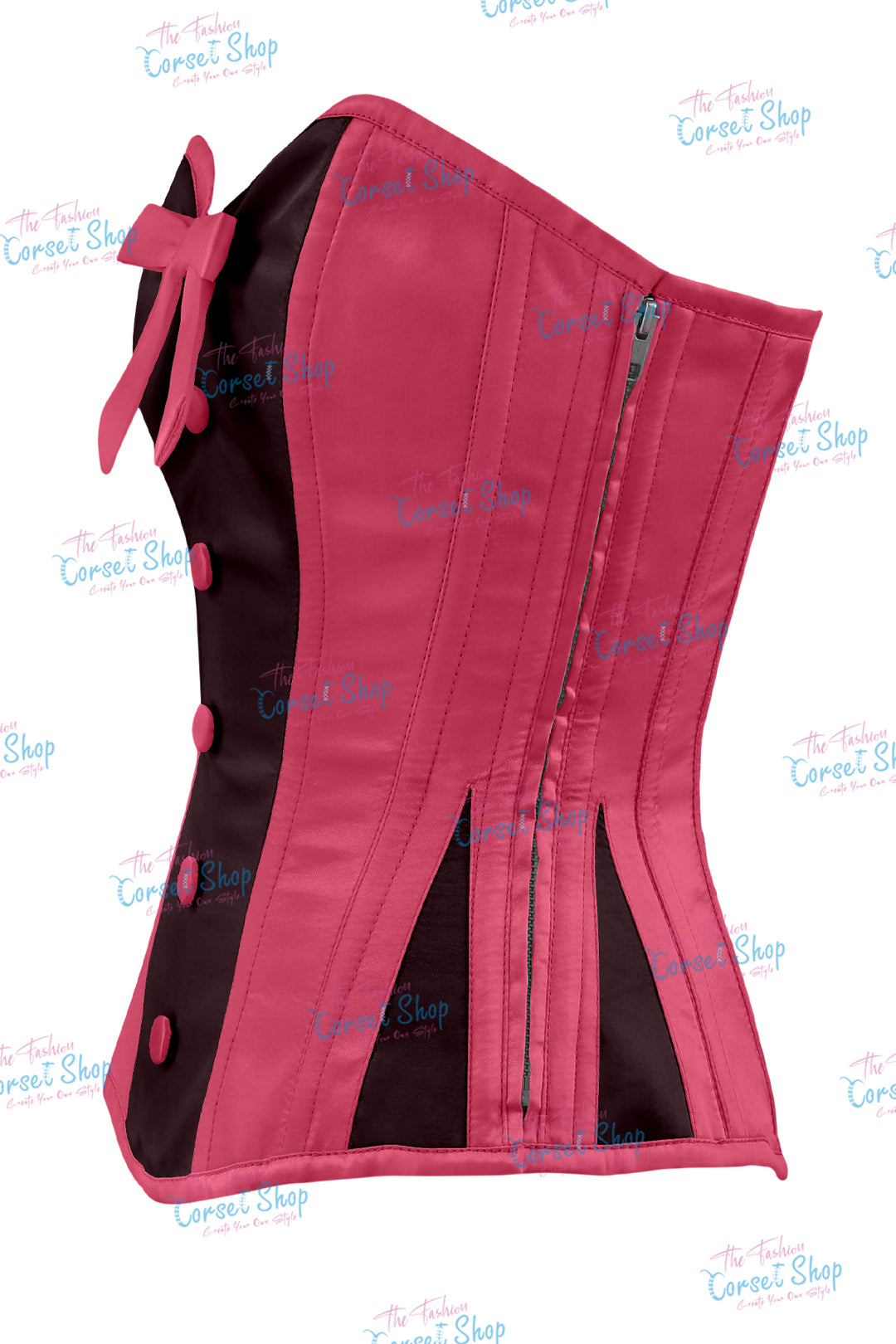 Sheryl Satin Steel Boned Overbust Corset With Bow