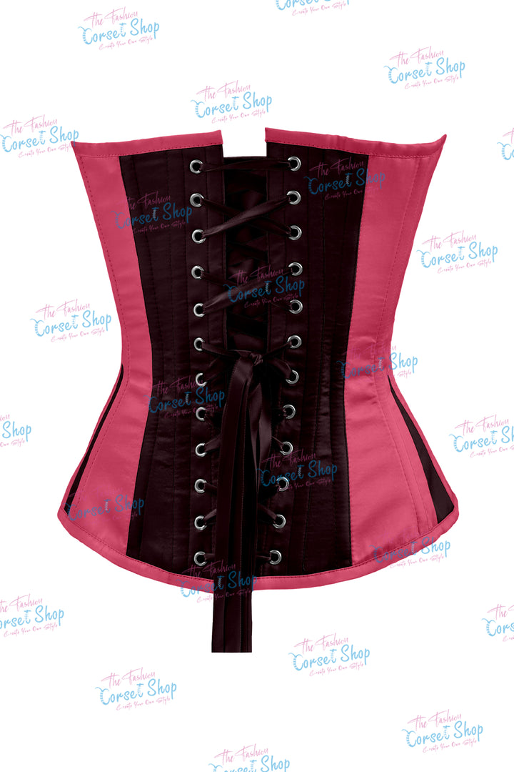 Sheryl Satin Steel Boned Overbust Corset With Bow