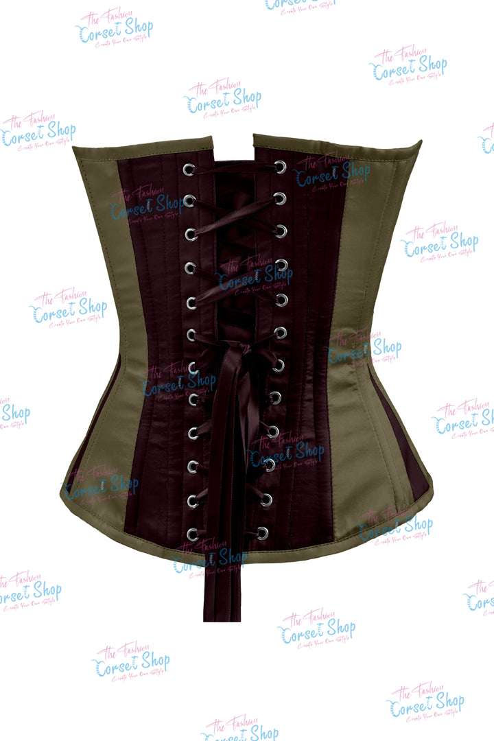 Sheryl Satin Steel Boned Overbust Corset With Bow