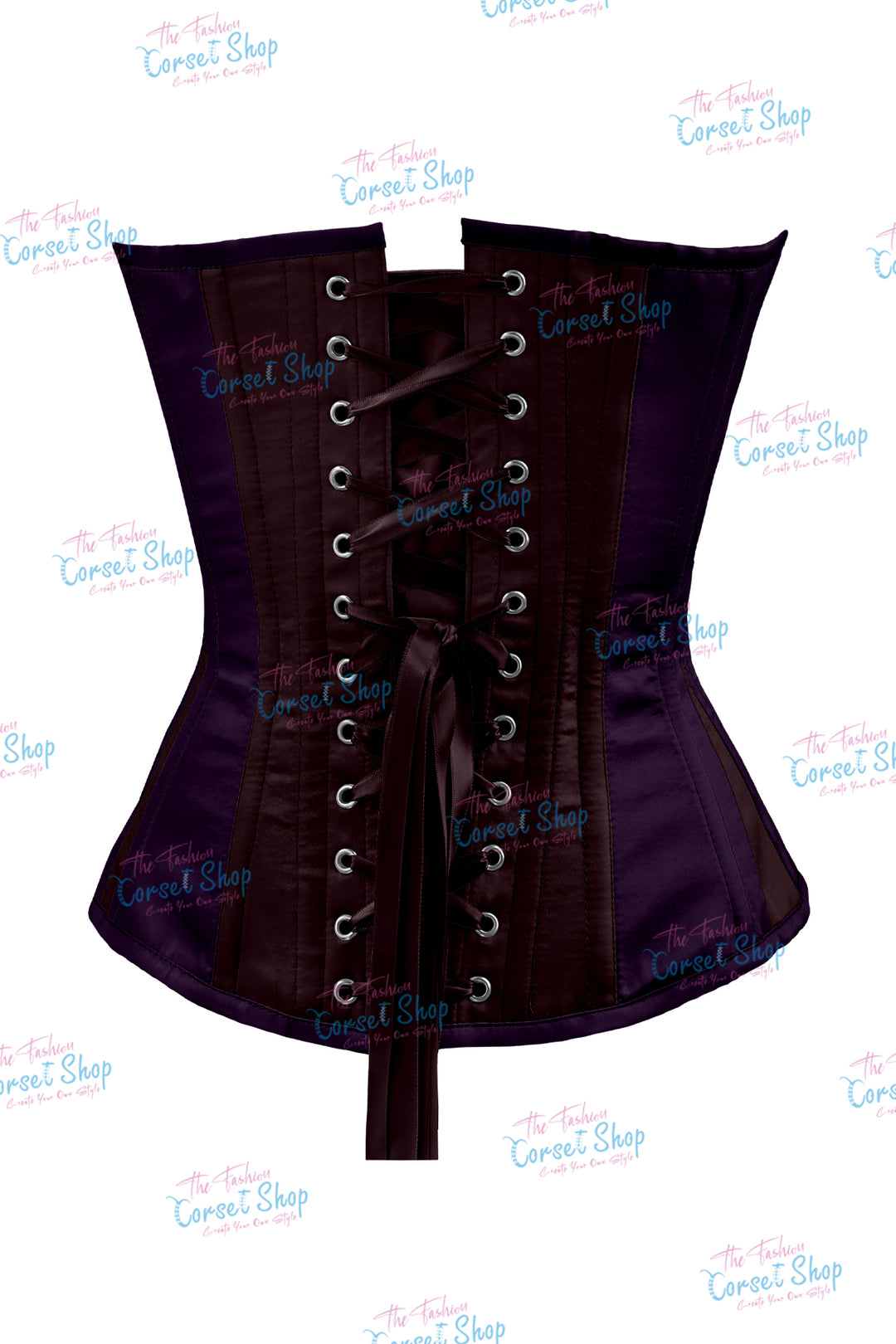 Sheryl Satin Steel Boned Overbust Corset With Bow