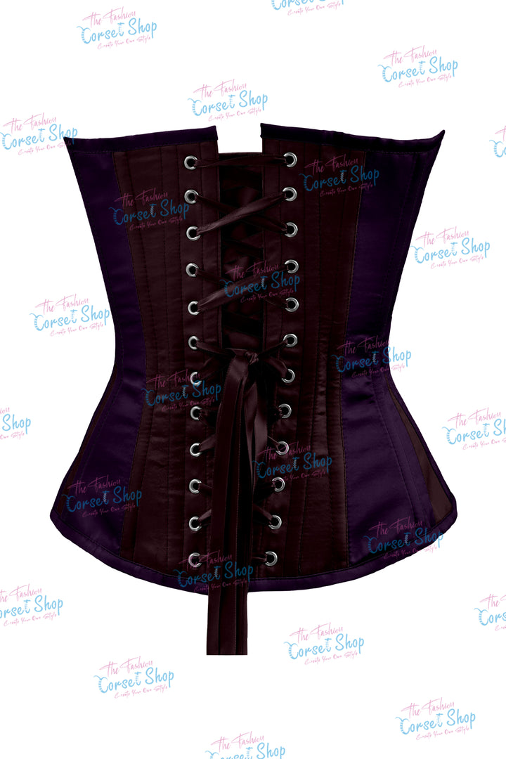 Sheryl Satin Steel Boned Overbust Corset With Bow