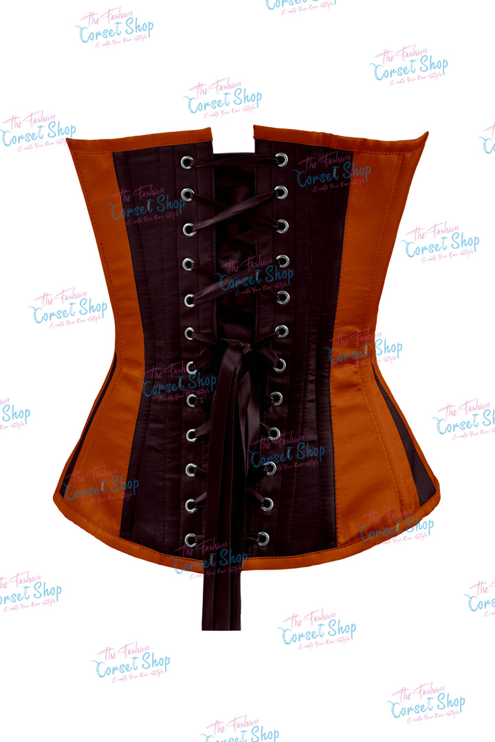 Elise Satin Steel Boned Overbust Corset With Bow