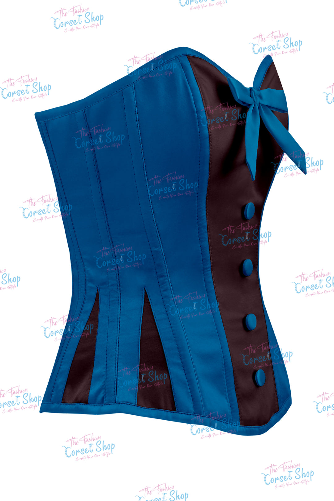 Sheryl Satin Steel Boned Overbust Corset With Bow