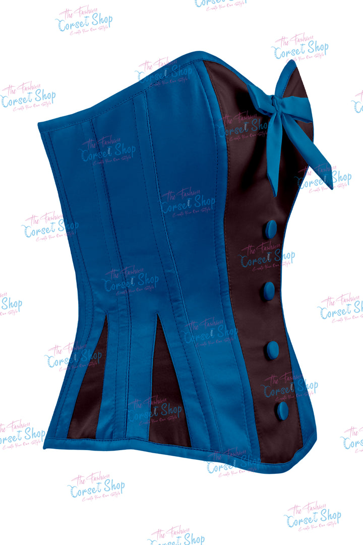 Sheryl Satin Steel Boned Overbust Corset With Bow