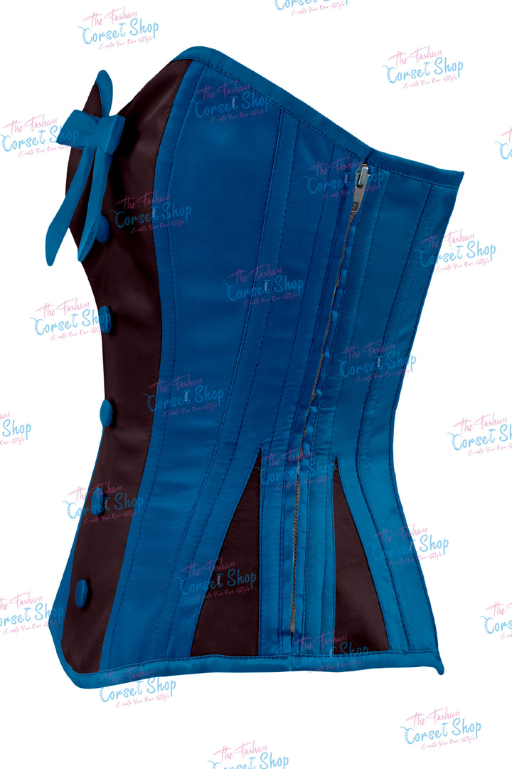 Sheryl Satin Steel Boned Overbust Corset With Bow