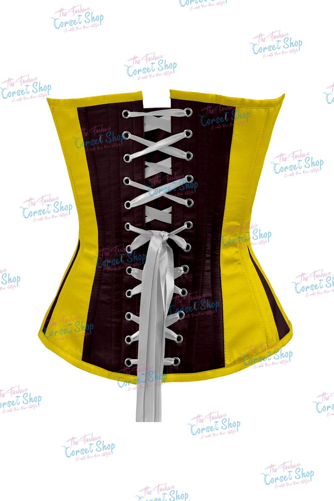 Elise Satin Steel Boned Overbust Corset With Bow