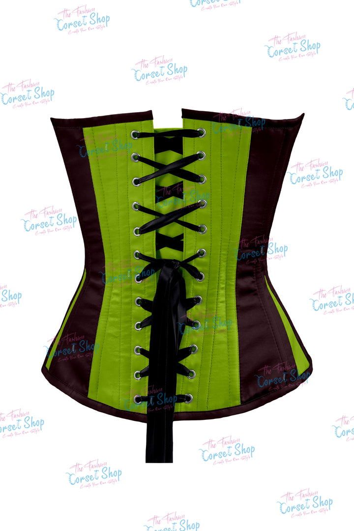 Sheryl Satin Steel Boned Overbust Corset With Bow