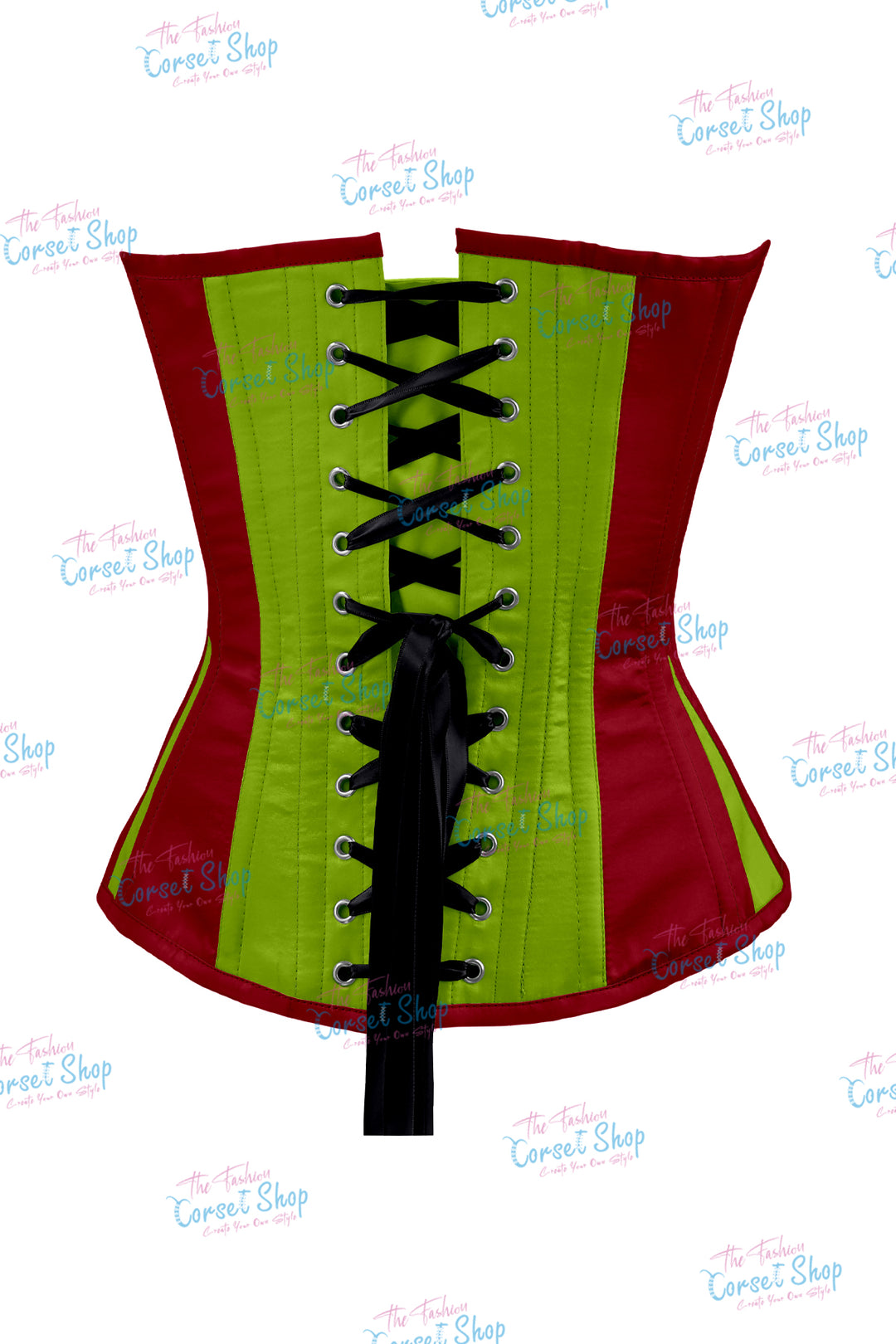 Sheryl Satin Steel Boned Overbust Corset With Bow