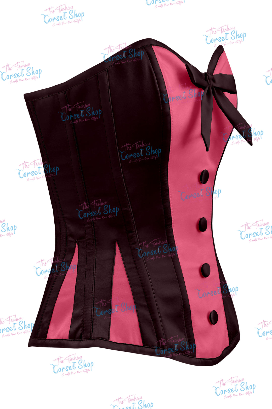 Sheryl Satin Steel Boned Overbust Corset With Bow