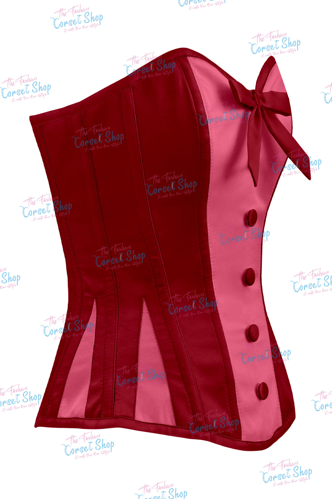 Sheryl Satin Steel Boned Overbust Corset With Bow