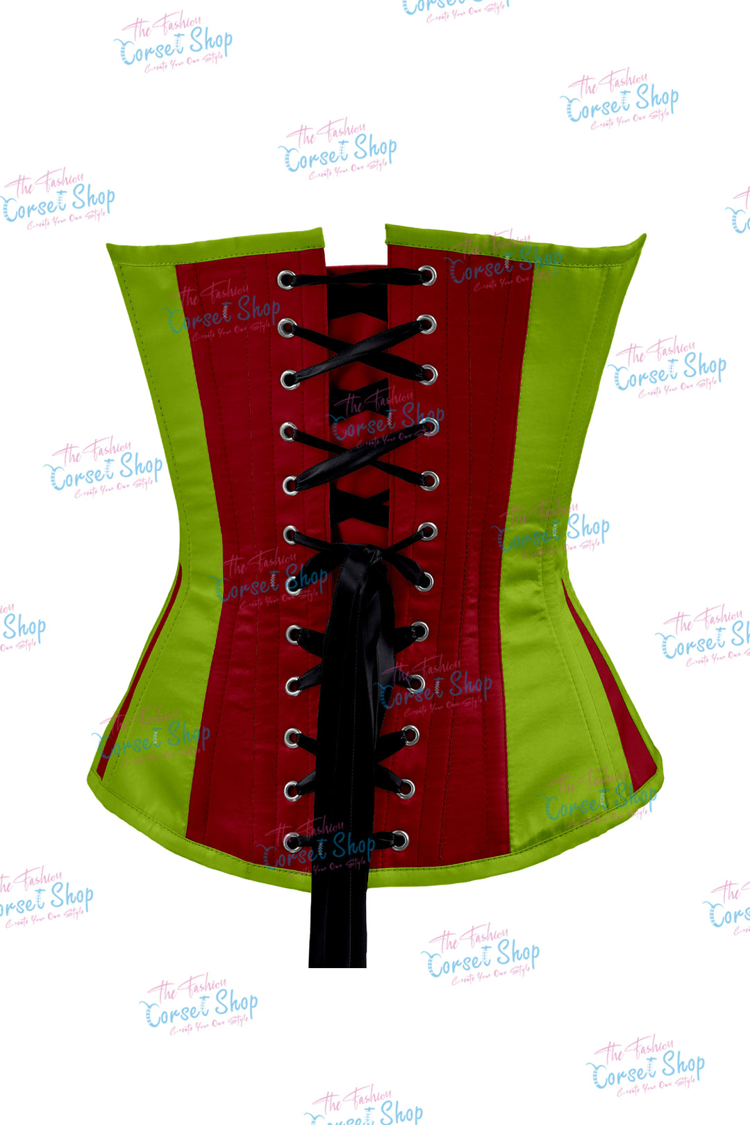 Sheryl Satin Steel Boned Overbust Corset With Bow