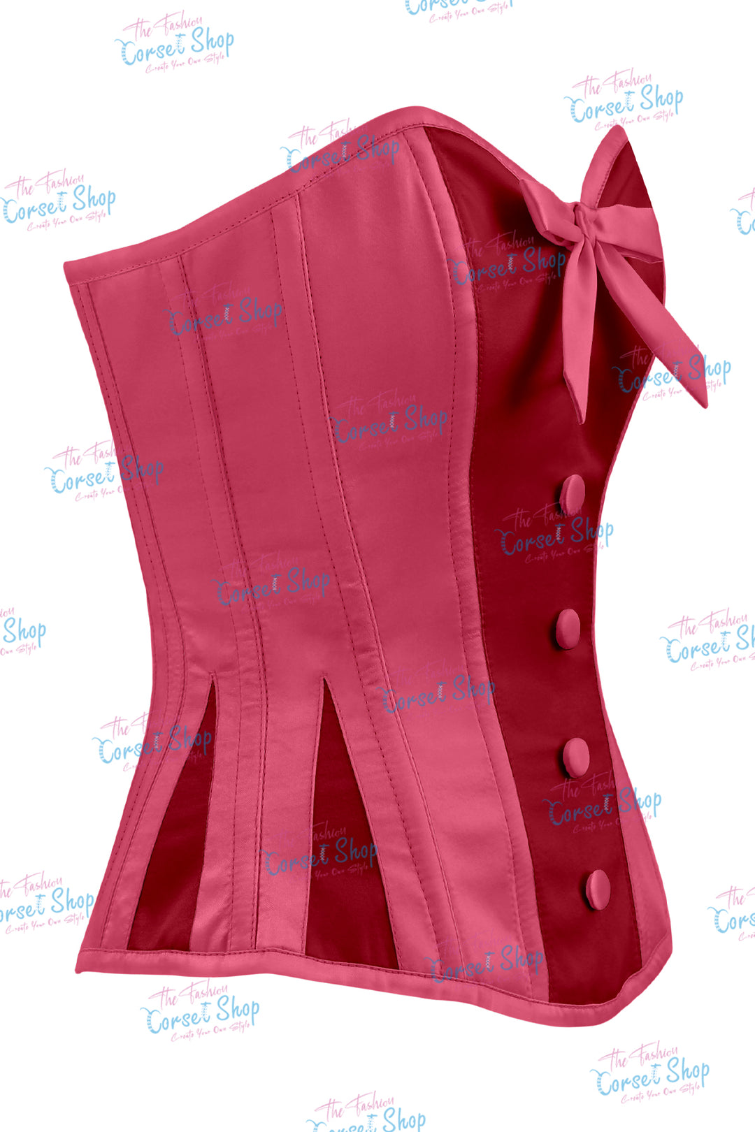 Sheryl Satin Steel Boned Overbust Corset With Bow