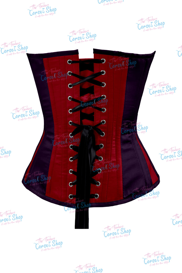 Elise Satin Steel Boned Overbust Corset With Bow